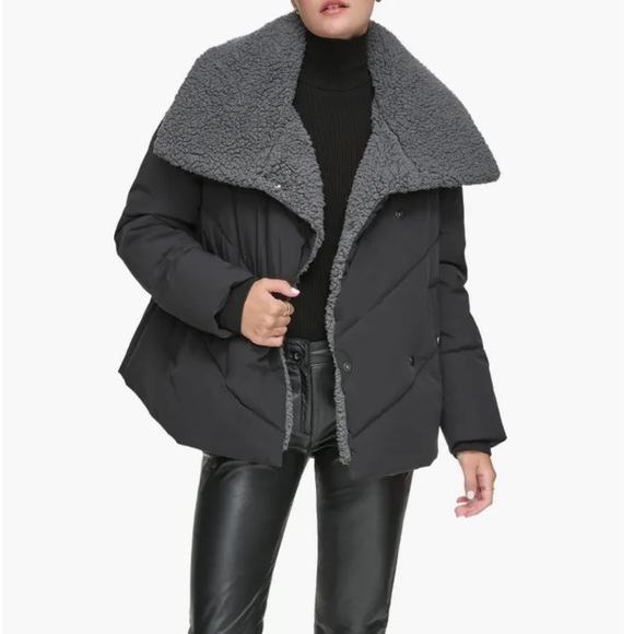 Andrew Marc Valencia Water Resistant Faux Shearling Lined Puffer Jacket - Picture 2 of 7